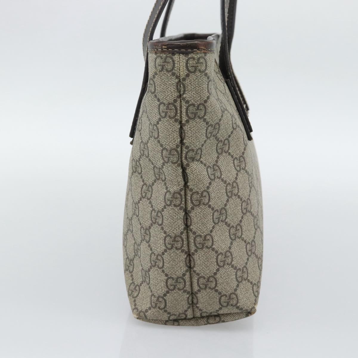 GUCCI GG Supreme Tote Bag PVC Leather Beige 211138 Auth BA14008