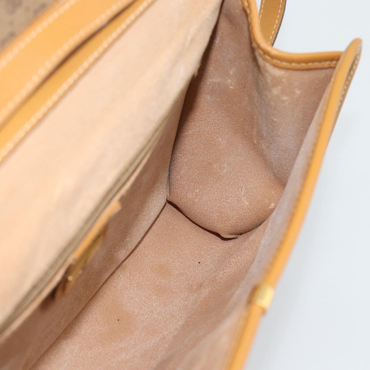 GUCCI Micro GG Shoulder Bag PVC Leather Beige Gold Auth BA14009