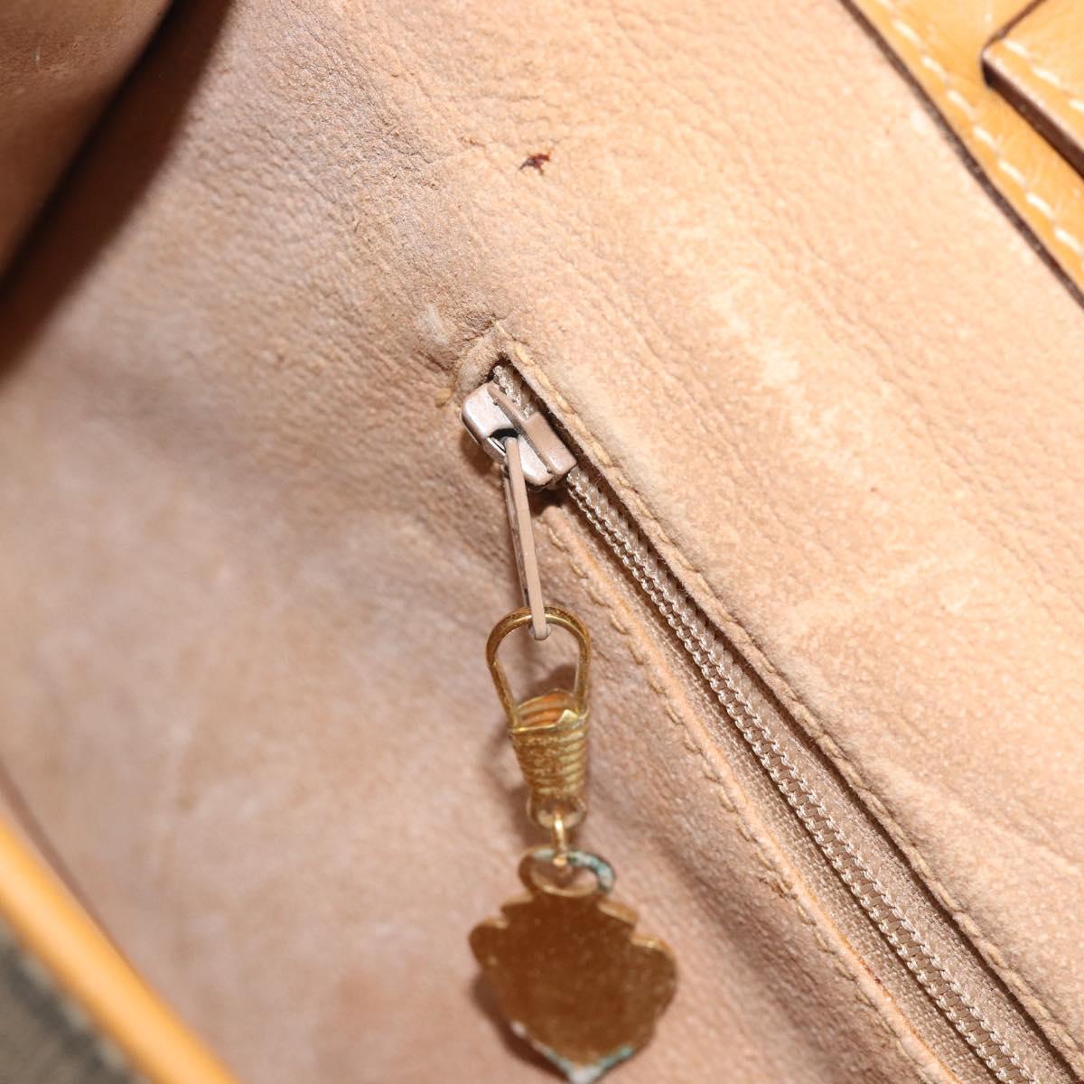 GUCCI Micro GG Shoulder Bag PVC Leather Beige Gold Auth BA14009