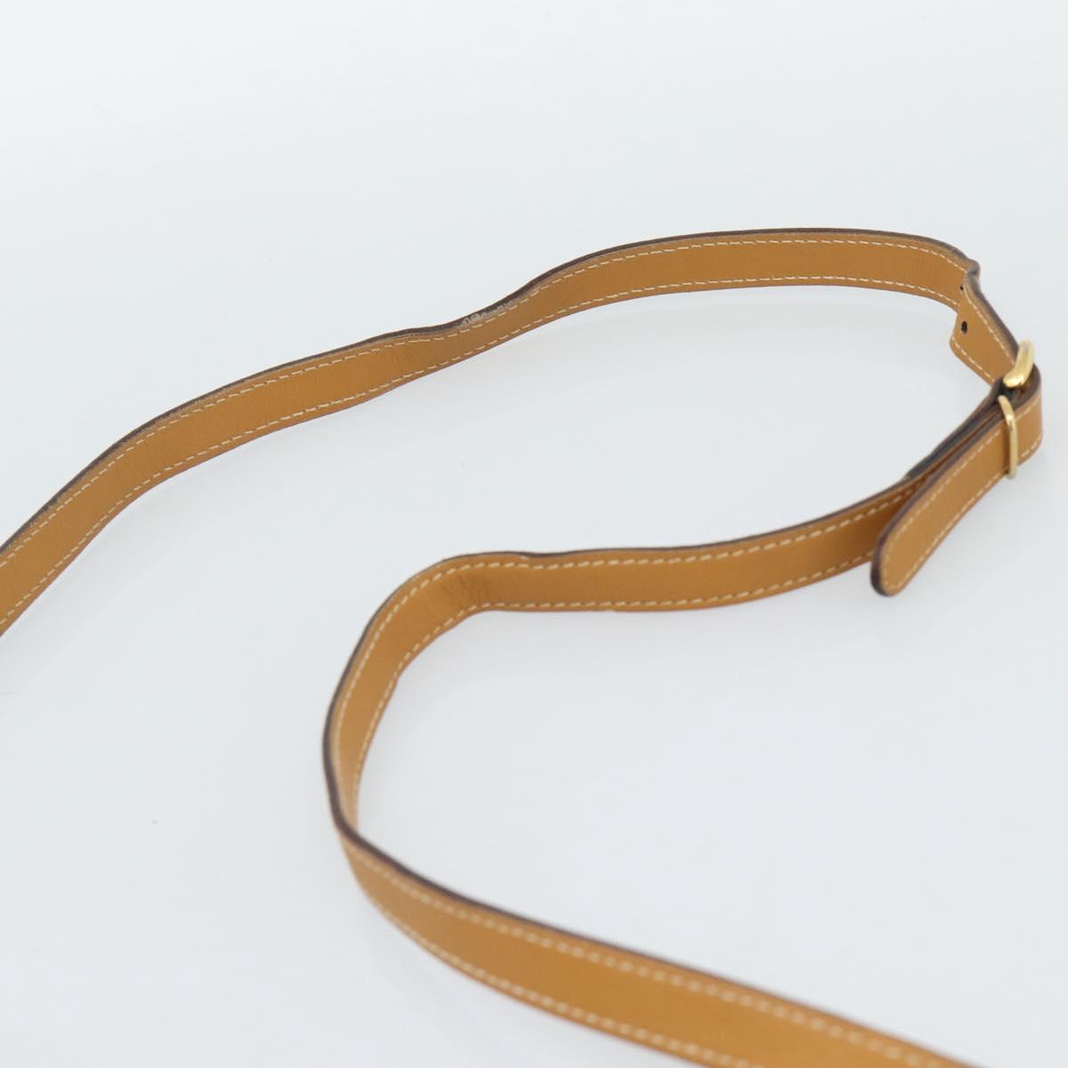 GUCCI Micro GG Shoulder Bag PVC Leather Beige Gold Auth BA14009
