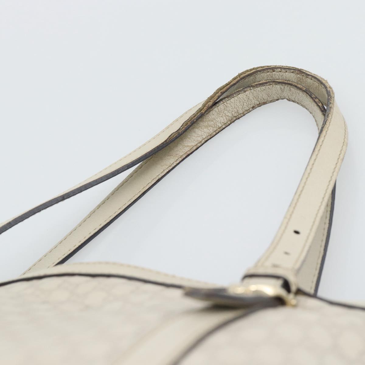 GUCCI GuccissimaGG Tote Bag Leather White Gold 336776 Auth BA14010