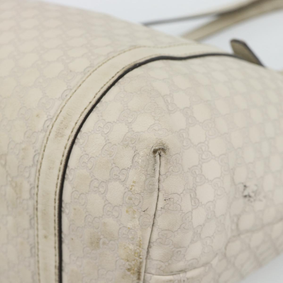 GUCCI GuccissimaGG Tote Bag Leather White Gold 336776 Auth BA14010