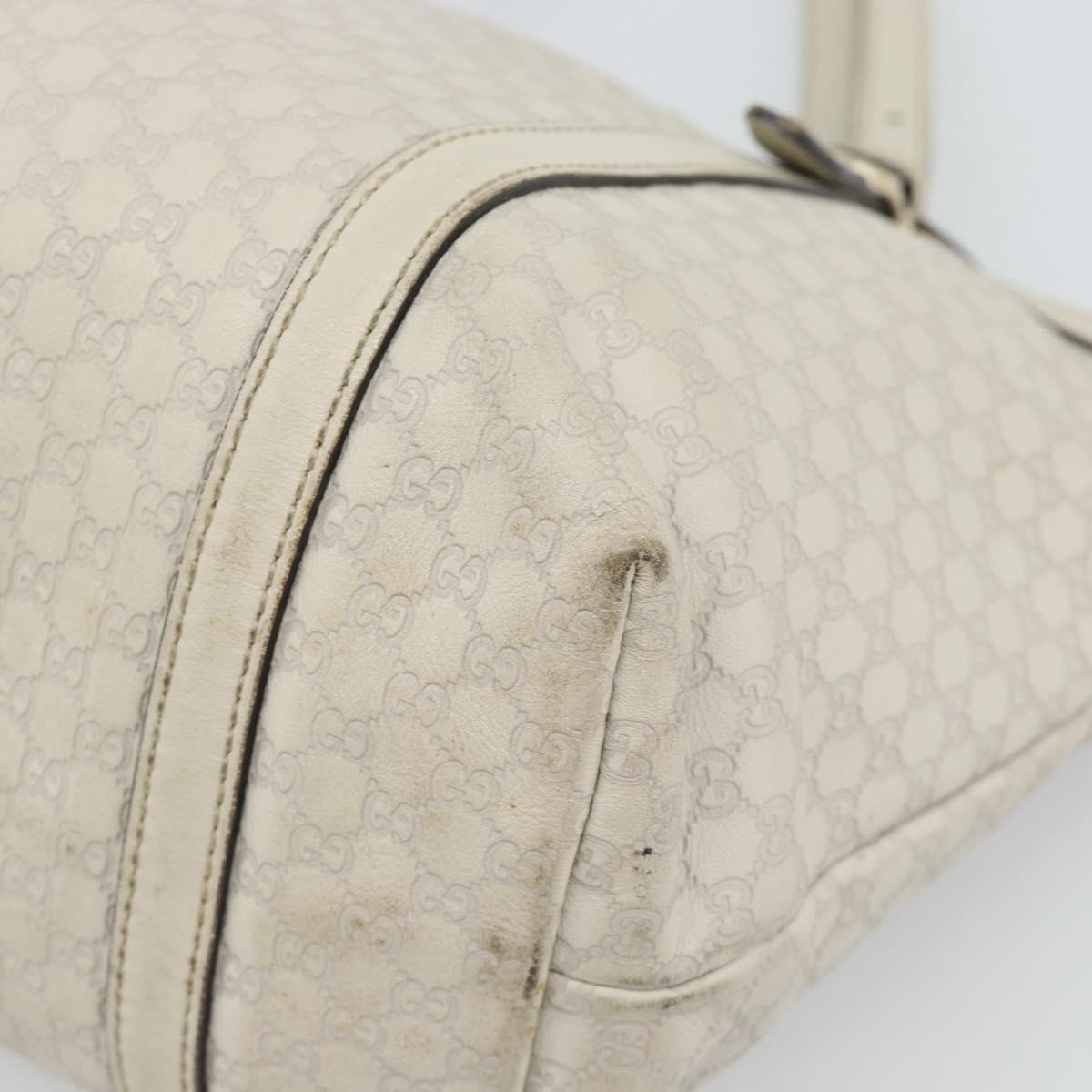 GUCCI GuccissimaGG Tote Bag Leather White Gold 336776 Auth BA14010