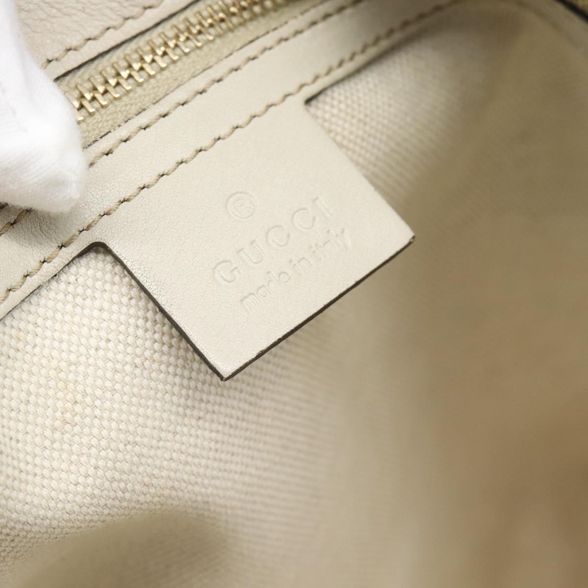 GUCCI GuccissimaGG Tote Bag Leather White Gold 336776 Auth BA14010