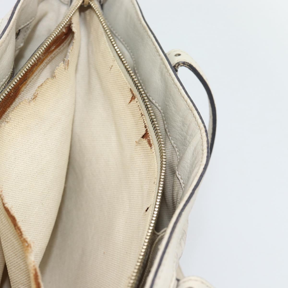 GUCCI GuccissimaGG Tote Bag Leather White Gold 336776 Auth BA14010