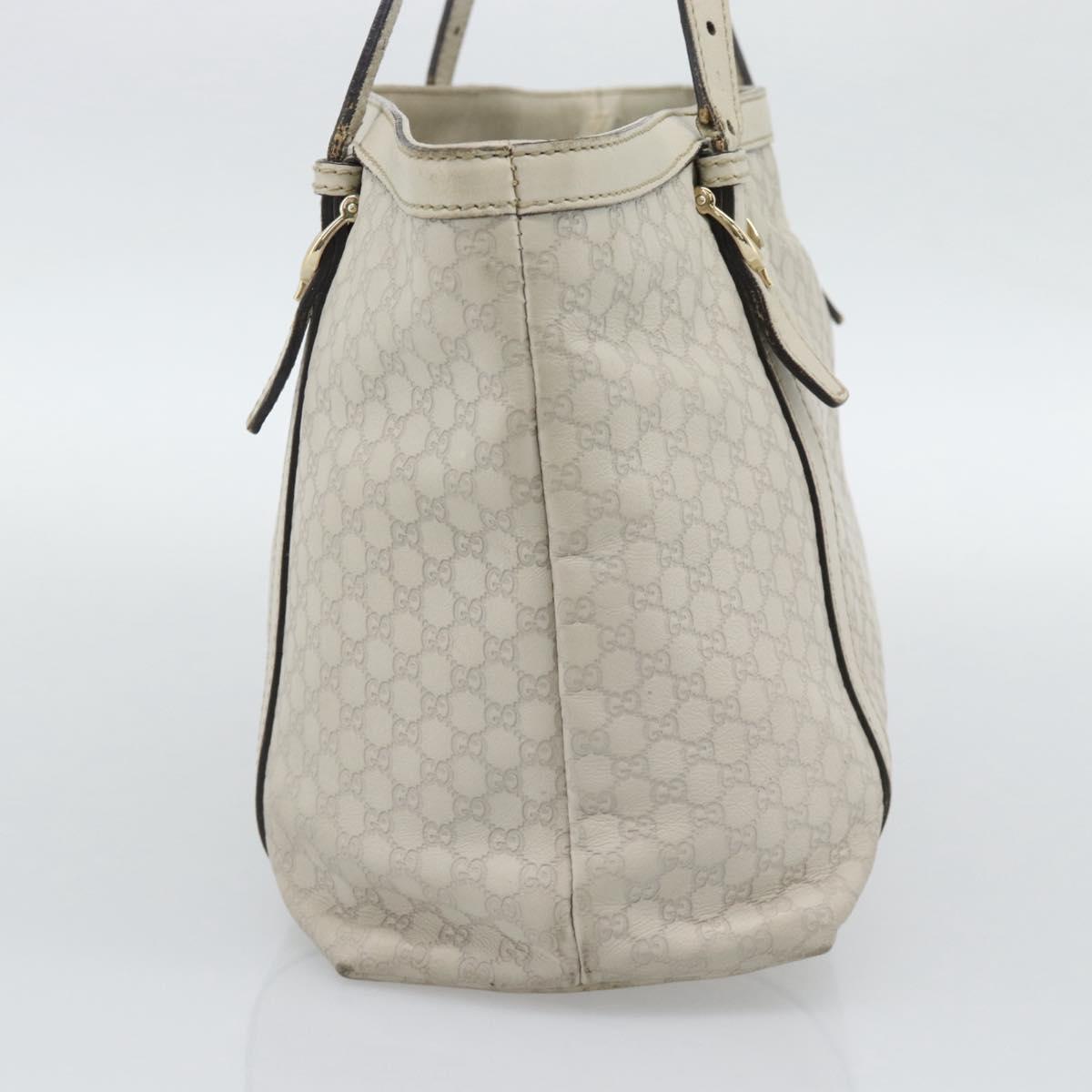 GUCCI GuccissimaGG Tote Bag Leather White Gold 336776 Auth BA14010