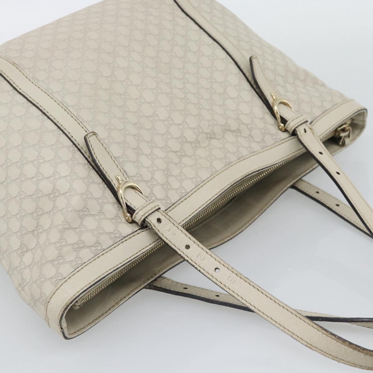 GUCCI GuccissimaGG Tote Bag Leather White Gold 336776 Auth BA14010