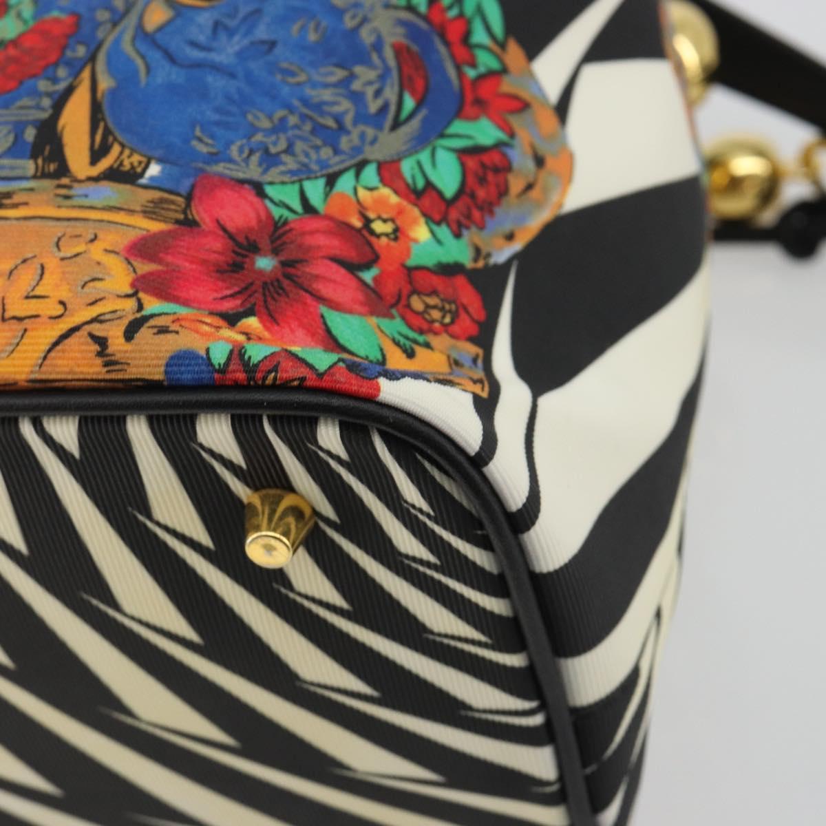 Gianni Versace Bucket Shoulder Bag Leather Black Gold Auth BA14012