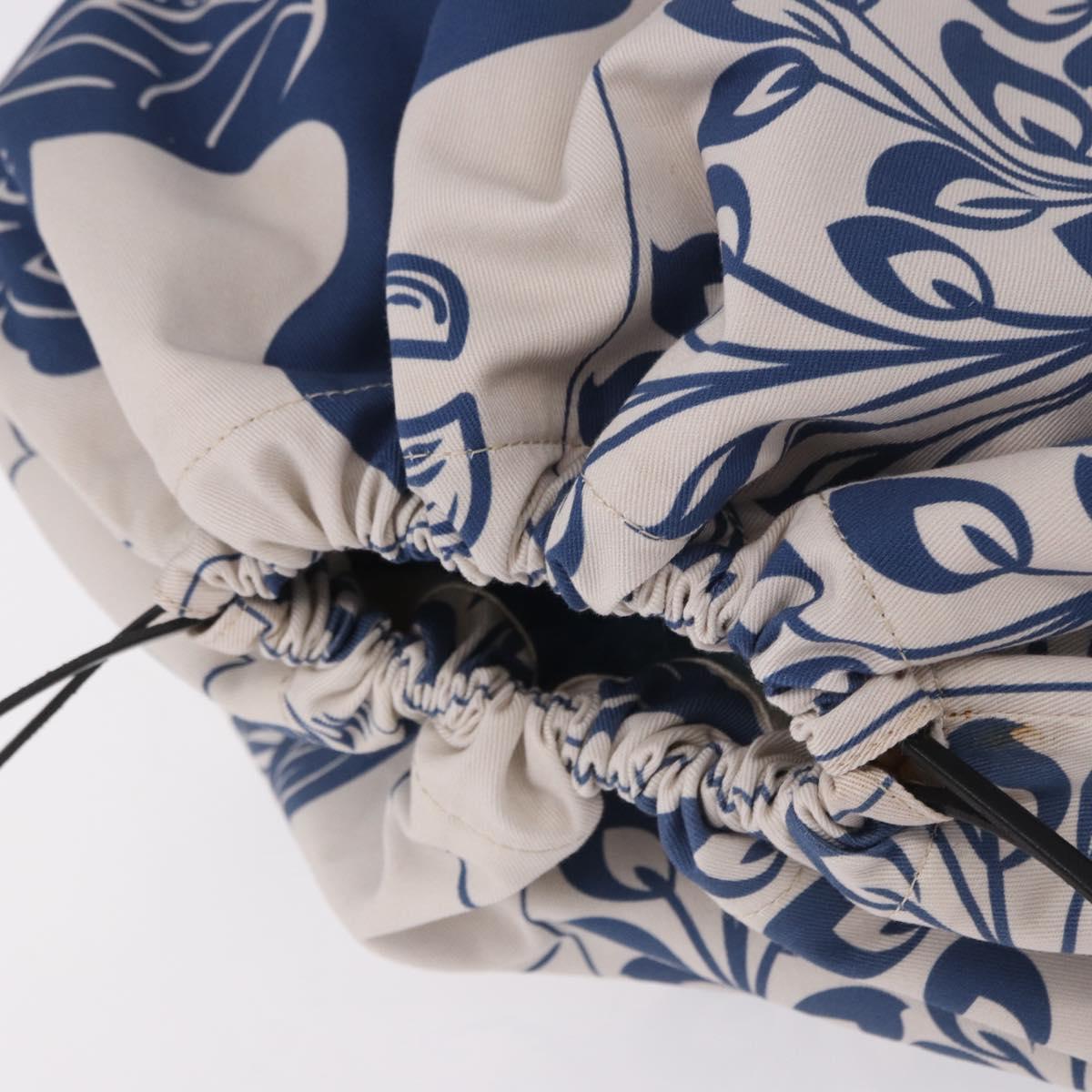 LOEWE William De Morgan Drawstring Bag Canvas Blue Auth BA14014M
