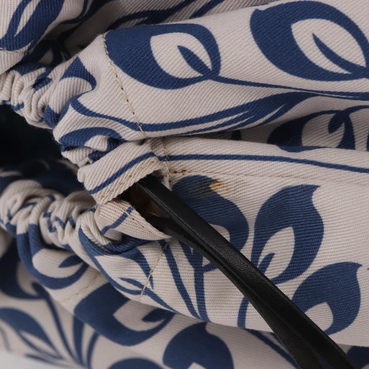 LOEWE William De Morgan Drawstring Bag Canvas Blue Auth BA14014M