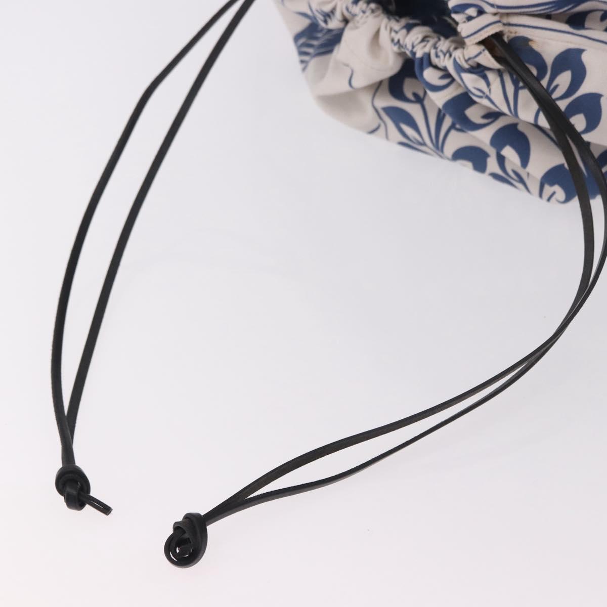 LOEWE William De Morgan Drawstring Bag Canvas Blue Auth BA14014M