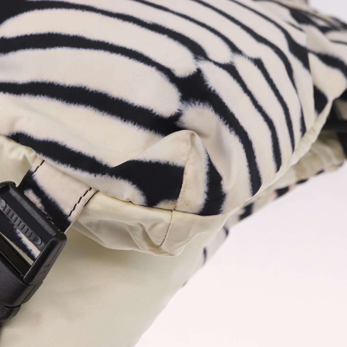 CHANEL Chanel Sports Shoulder Bag Reversible White Zebra CC Auth BA14015