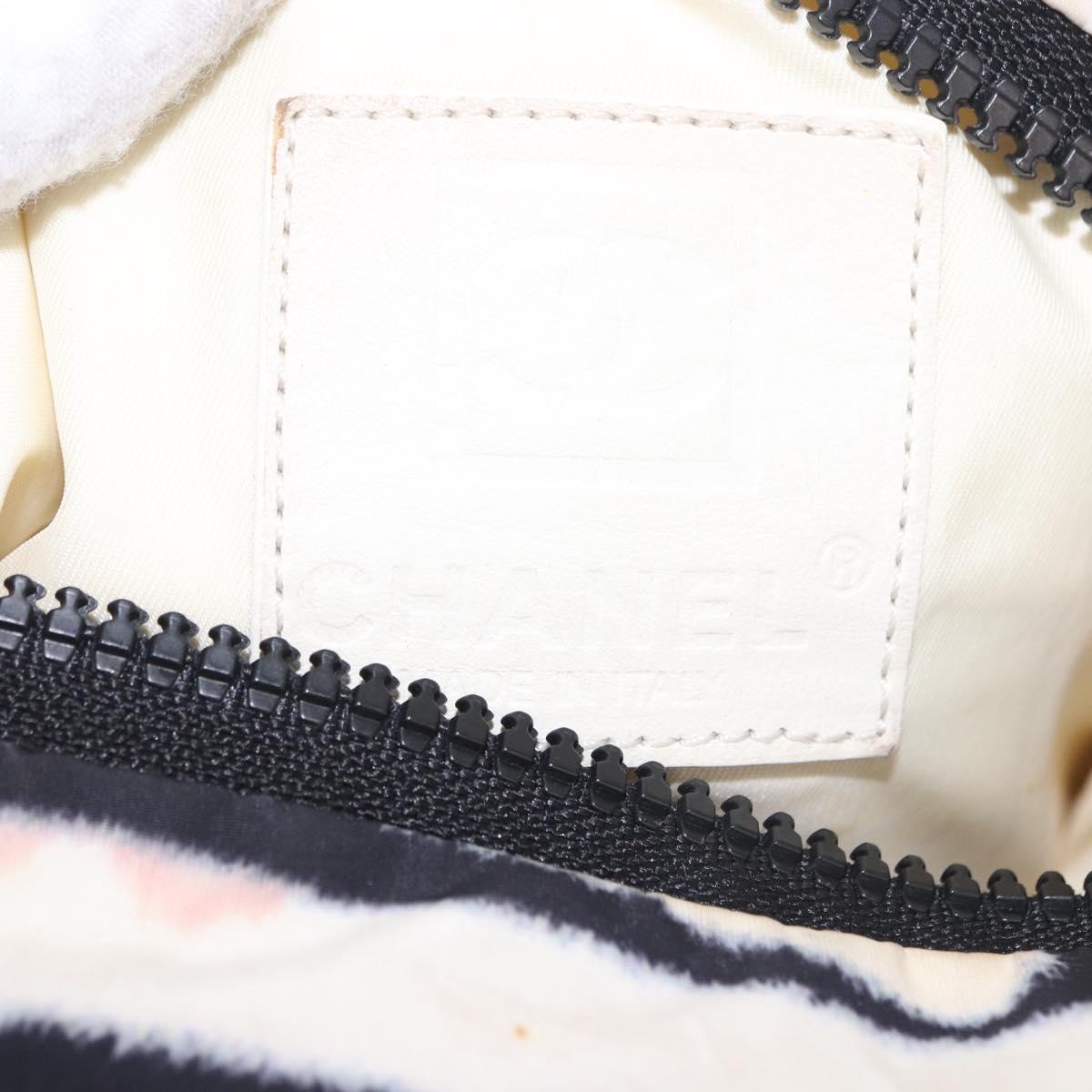 CHANEL Chanel Sports Shoulder Bag Reversible White Zebra CC Auth BA14015