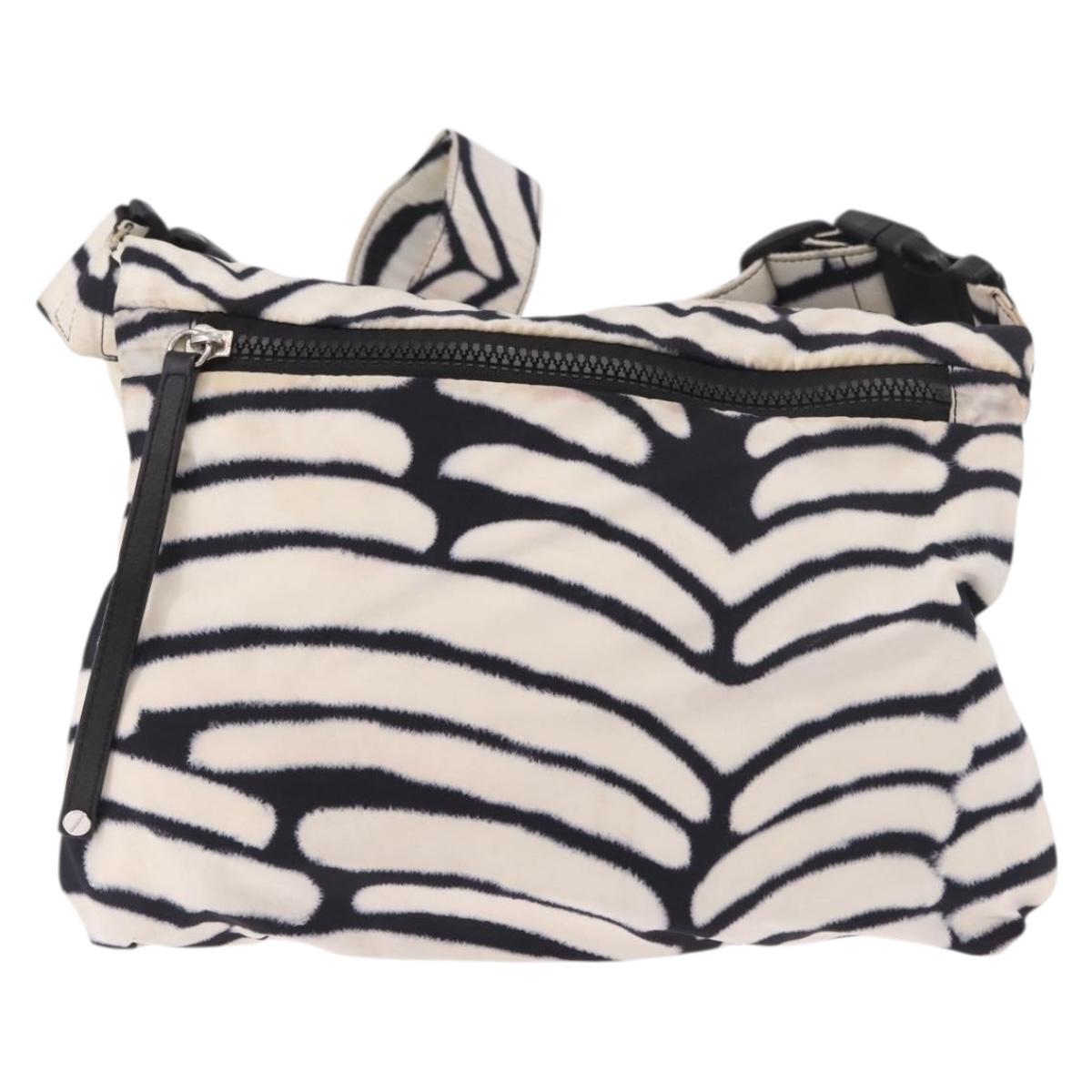 CHANEL Chanel Sports Shoulder Bag Reversible White Zebra CC Auth BA14015