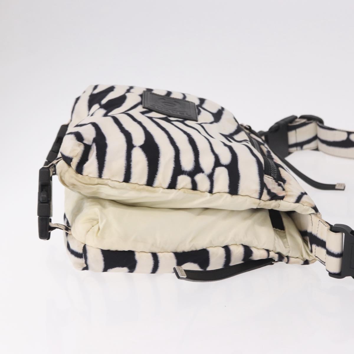 CHANEL Chanel Sports Shoulder Bag Reversible White Zebra CC Auth BA14015