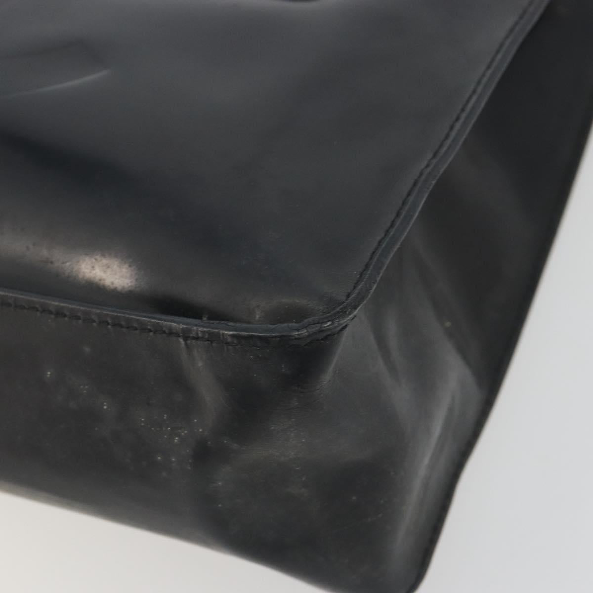 CHANEL Tote Bag Patent Black CC Auth BA14017