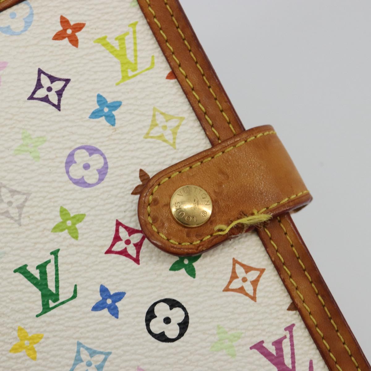 LOUIS VUITTON Monogram Multicolor Agenda PM White R20896 LV Auth BA14021