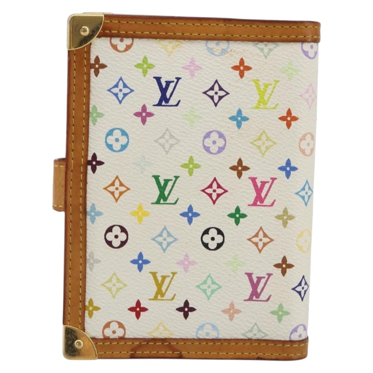 LOUIS VUITTON Monogram Multicolor Agenda PM White R20896 LV Auth BA14021