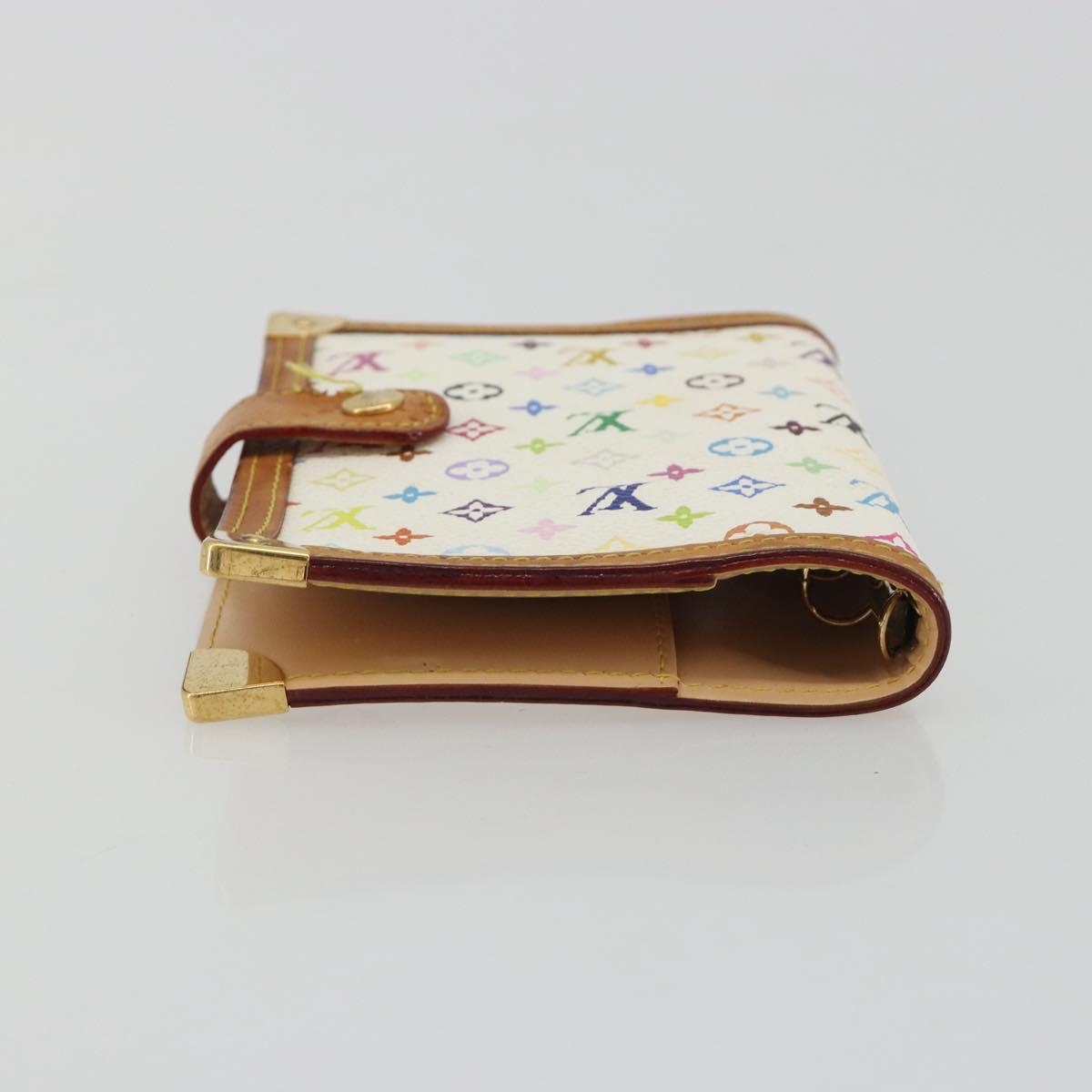 LOUIS VUITTON Monogram Multicolor Agenda PM White R20896 LV Auth BA14021