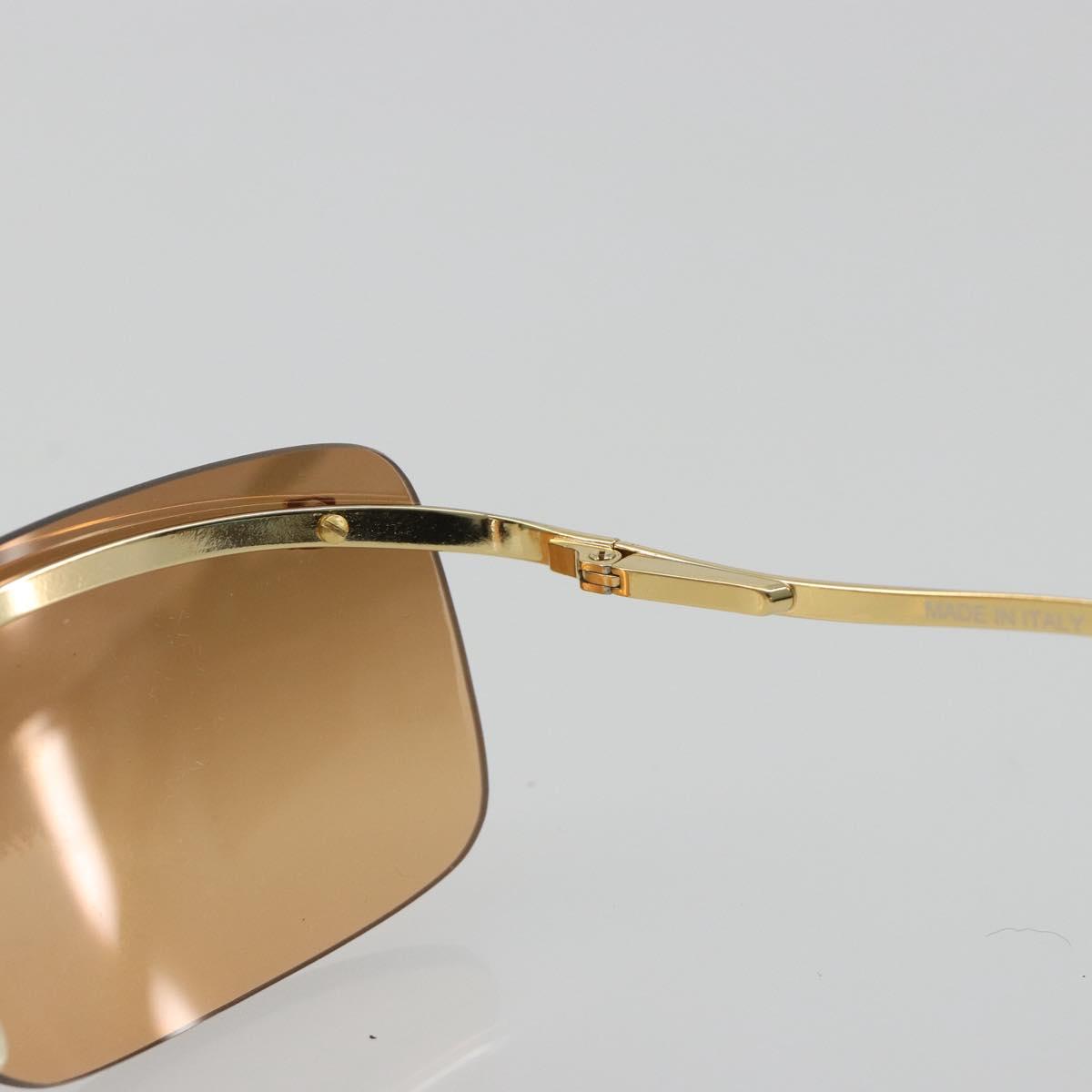 CELINE C Macadam Rimless Sunglasses Metal Brown Gold Auth BA14022V