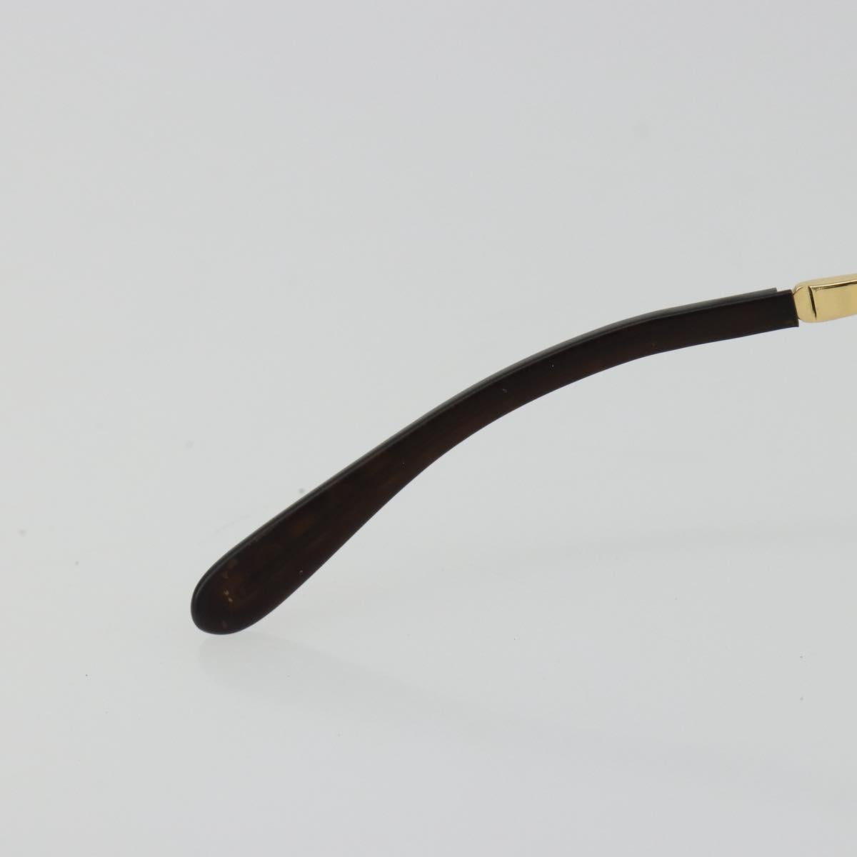 CELINE C Macadam Rimless Sunglasses Metal Brown Gold Auth BA14022V