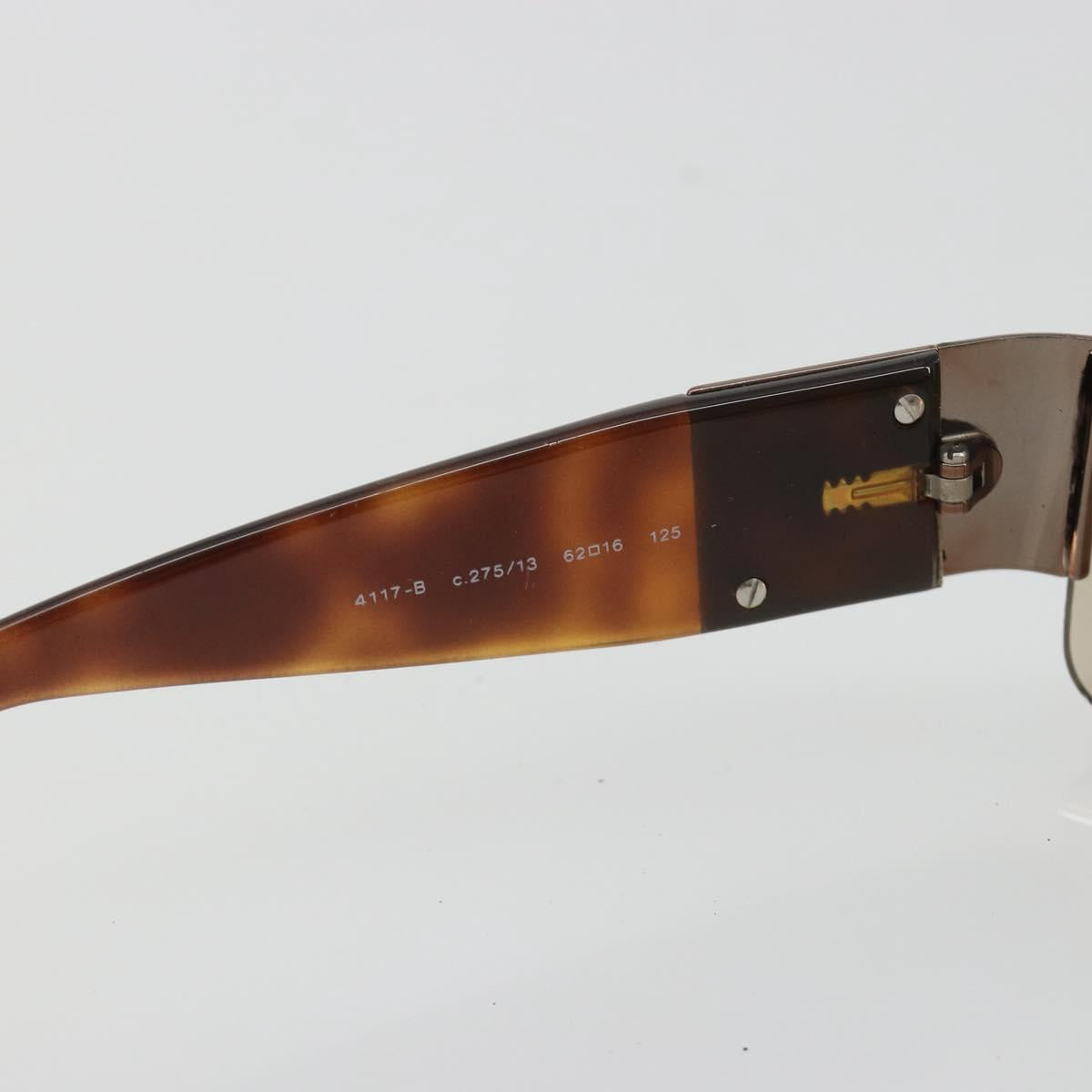 CHANEL Sunglasses Plastic Brown Silver CC Auth BA14023