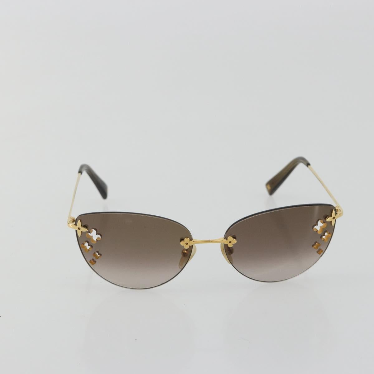 LOUIS VUITTON Desmayo Cat Eye Sunglasses Metal Brown Gold Z0051U Auth BA14024M