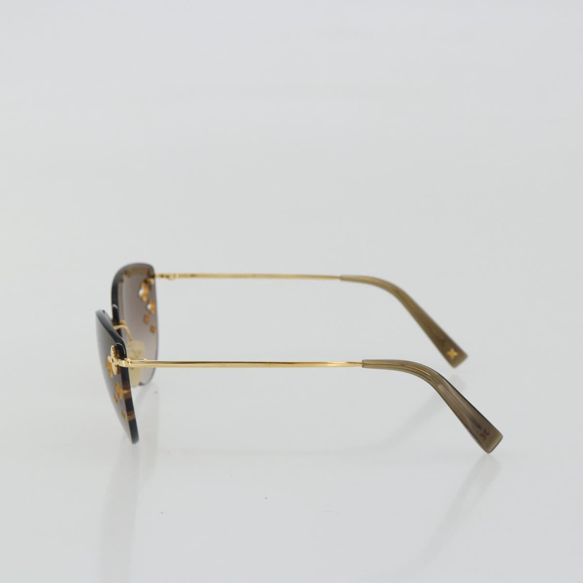 LOUIS VUITTON Desmayo Cat Eye Sunglasses Metal Brown Gold Z0051U Auth BA14024M