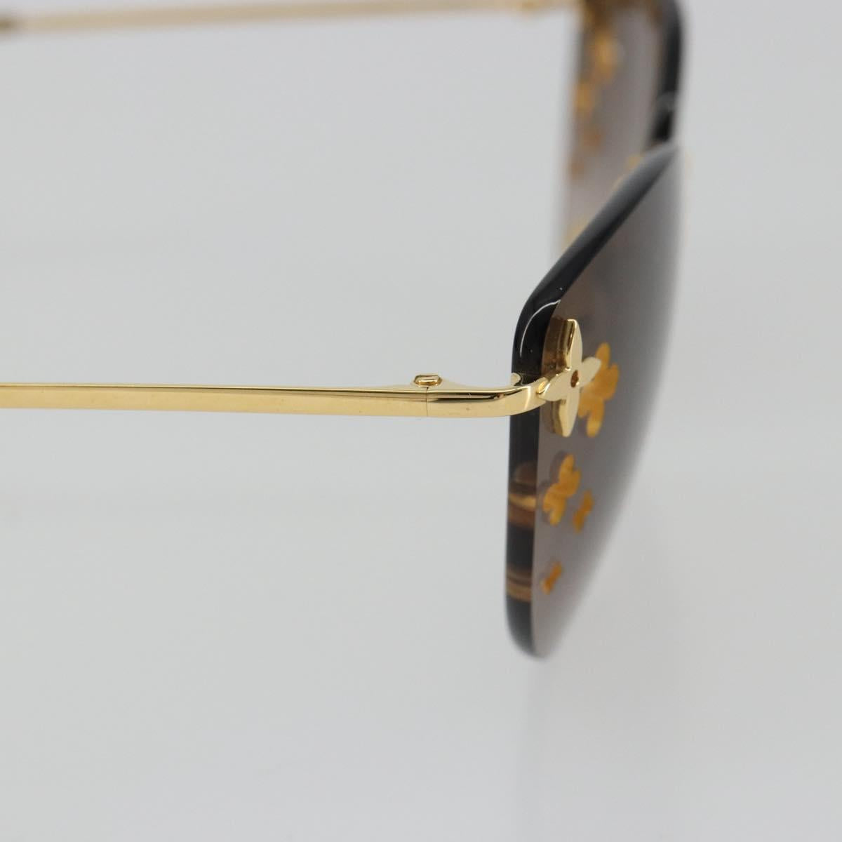 LOUIS VUITTON Desmayo Cat Eye Sunglasses Metal Brown Gold Z0051U Auth BA14024M