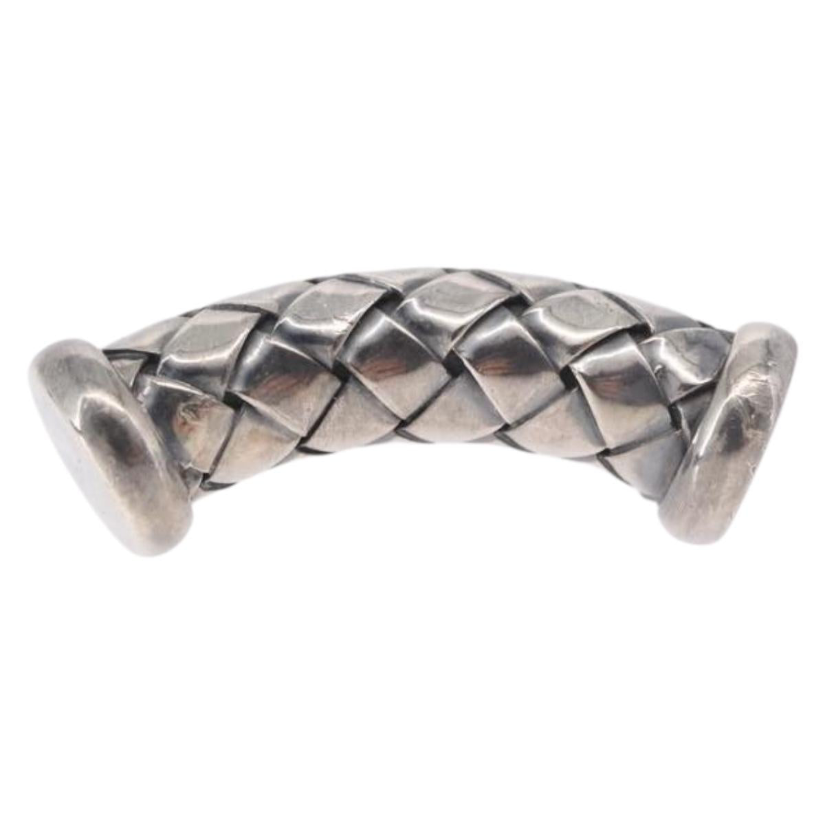 BOTTEGA VENETA INTRECCIATO Cuffs & Cuff Case Silver Ag925 Auth BA14025V