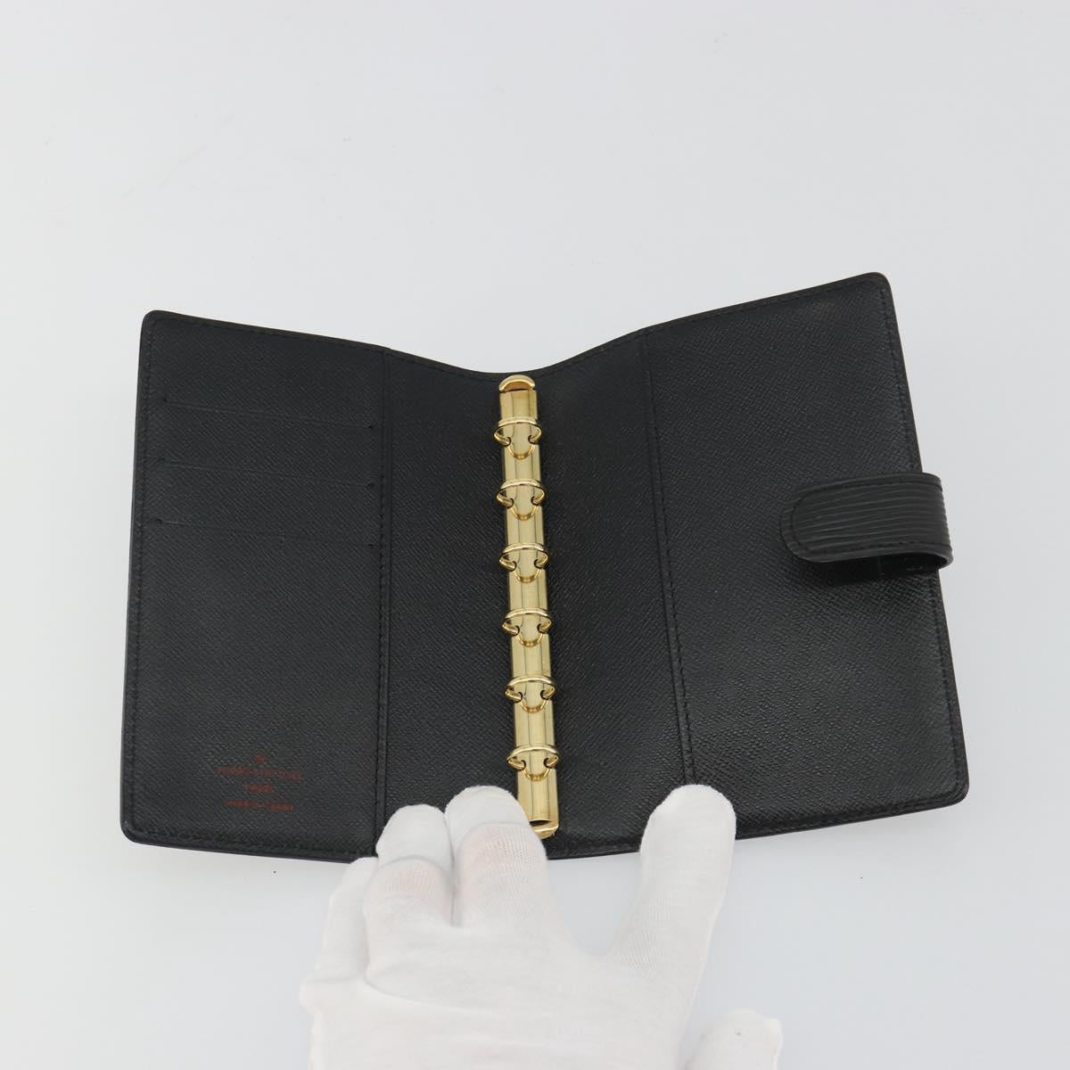 LOUIS VUITTON Epi Agenda PM Day Planner Cover Black R20052 LV Auth BA14026