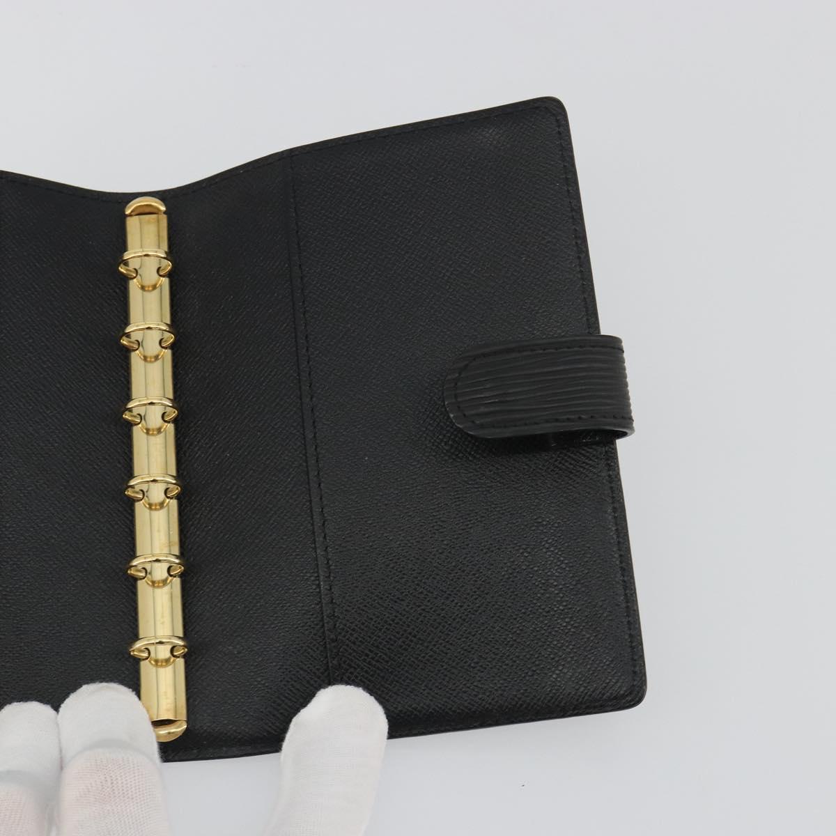 LOUIS VUITTON Epi Agenda PM Day Planner Cover Black R20052 LV Auth BA14026
