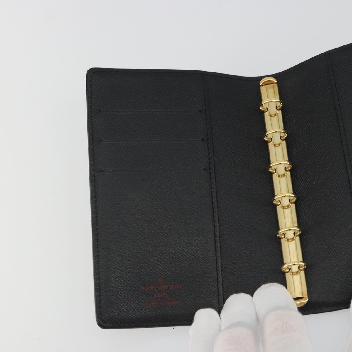 LOUIS VUITTON Epi Agenda PM Day Planner Cover Black R20052 LV Auth BA14026