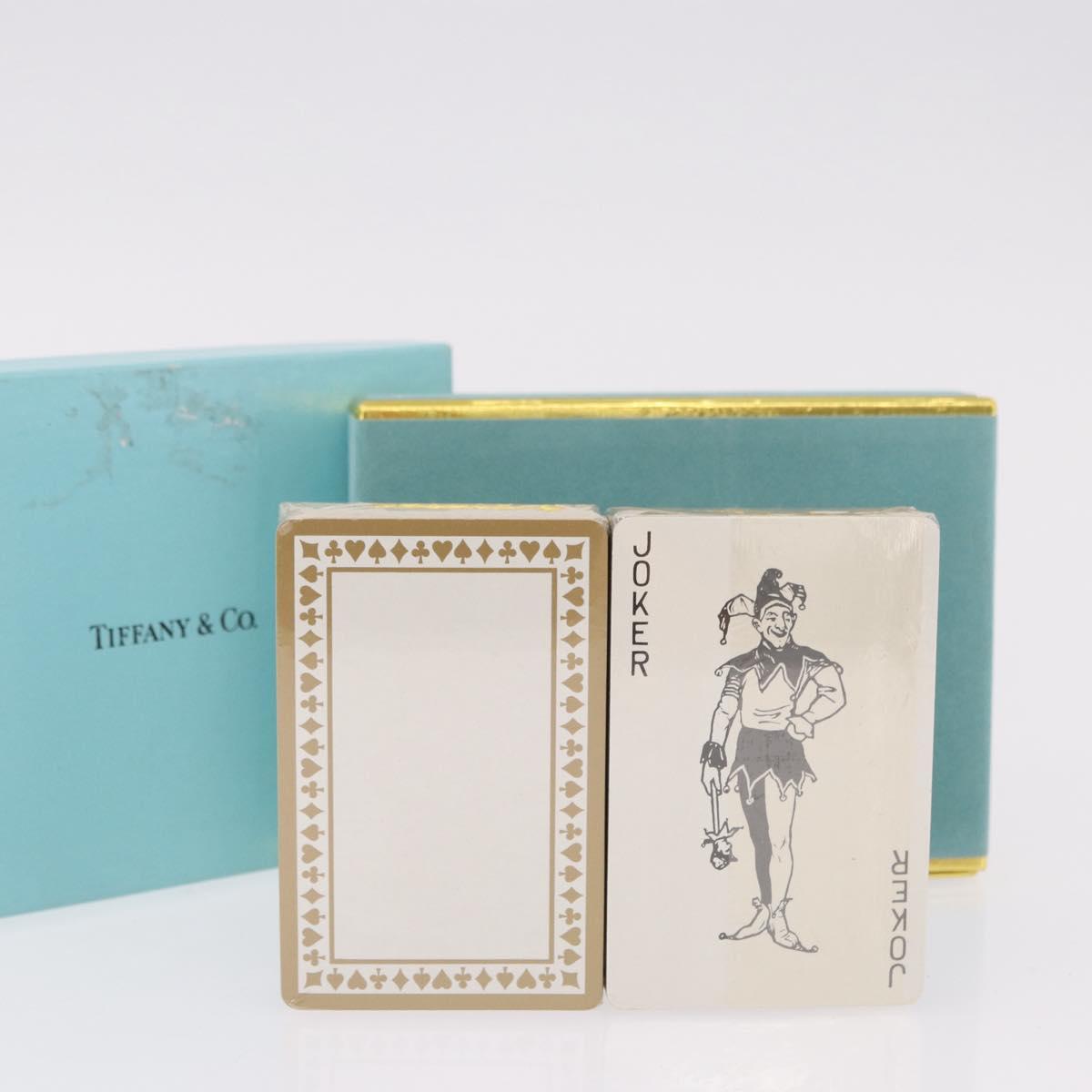 TIFFANY&Co. Playing Cards Turquoise Blue White Black Auth BA14027V