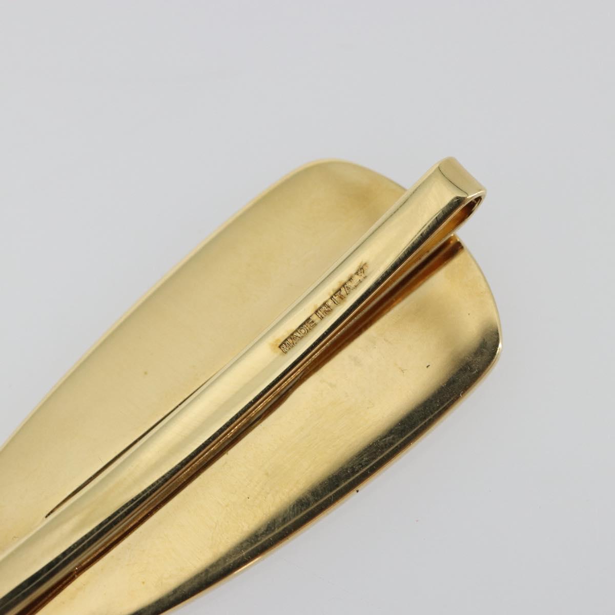 Miu Miu Barrette Hair Clip Metal Red Gold Auth BA14031M