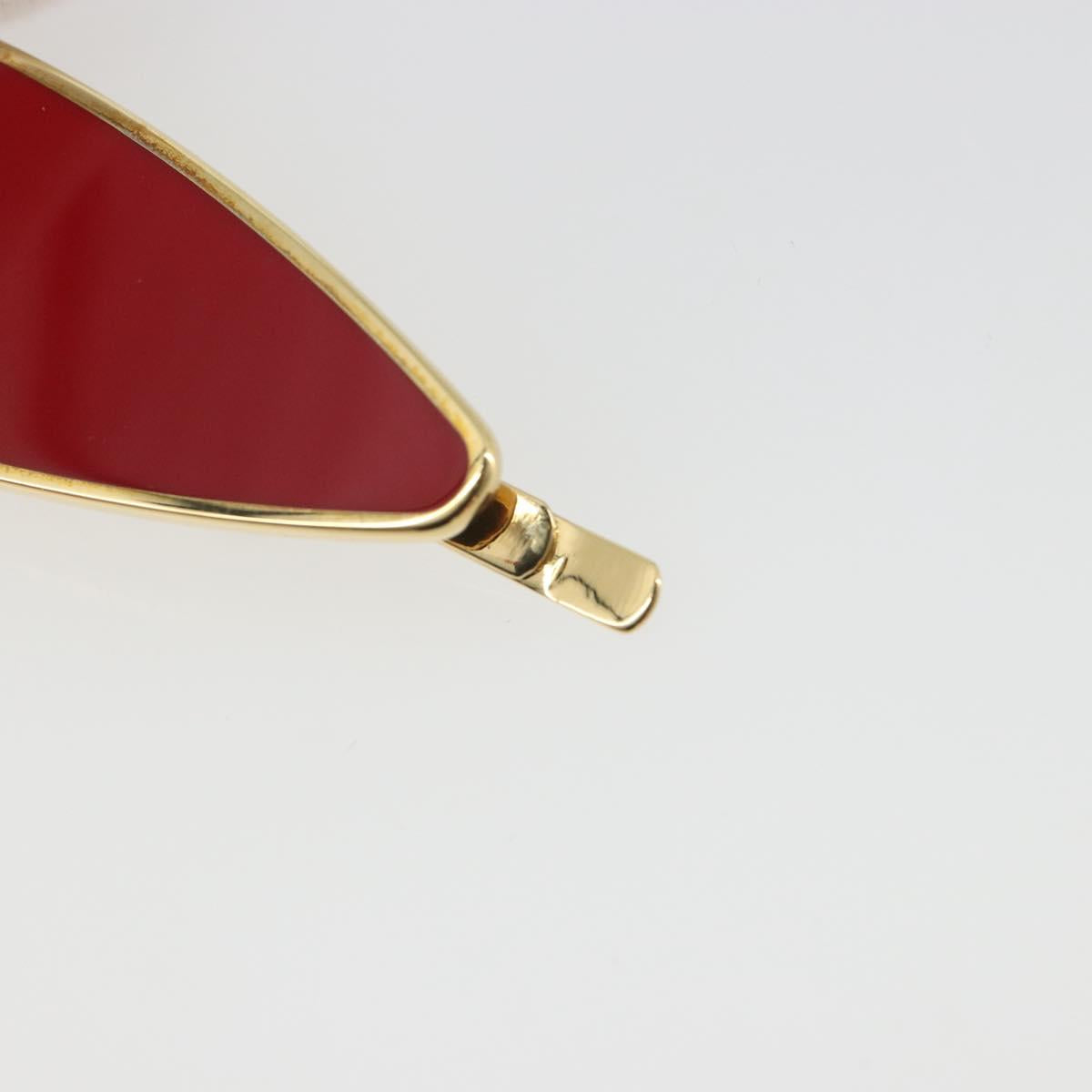 Miu Miu Barrette Hair Clip Metal Red Gold Auth BA14031M