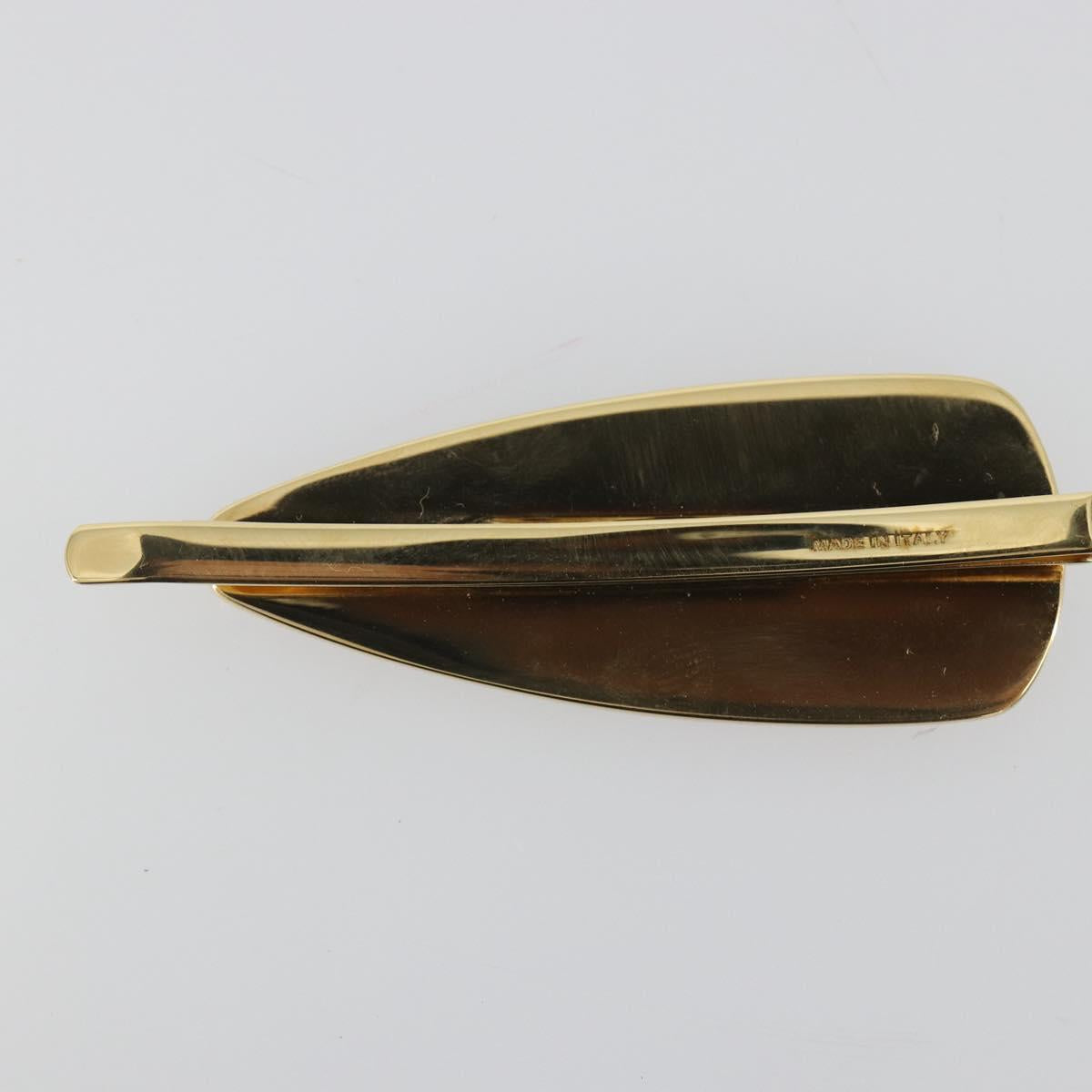 Miu Miu Barrette Hair Clip Metal Red Gold Auth BA14031M