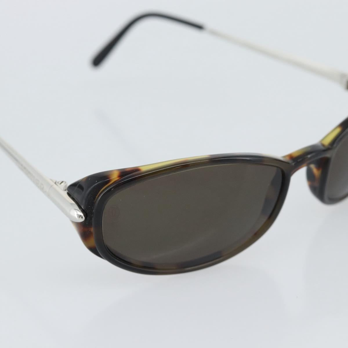 CARTIER Tortoise Sunglasses Metal Brown Silver Auth BA14032V