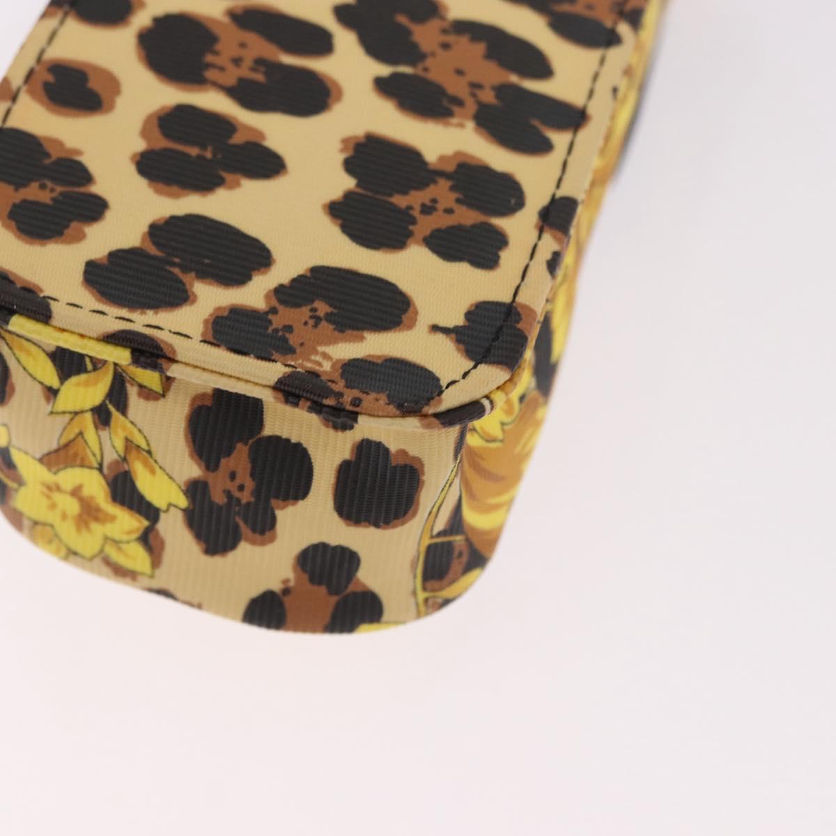 Gianni Versace Chain Shoulder Pouch PVC Canvas Yellow Gold Auth BA14033