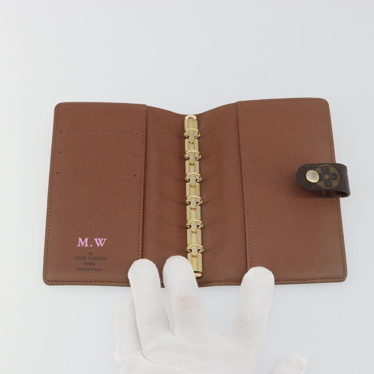 LOUIS VUITTON Monogram Agenda PM Day Planner Cover R20005 LV Auth BA14036