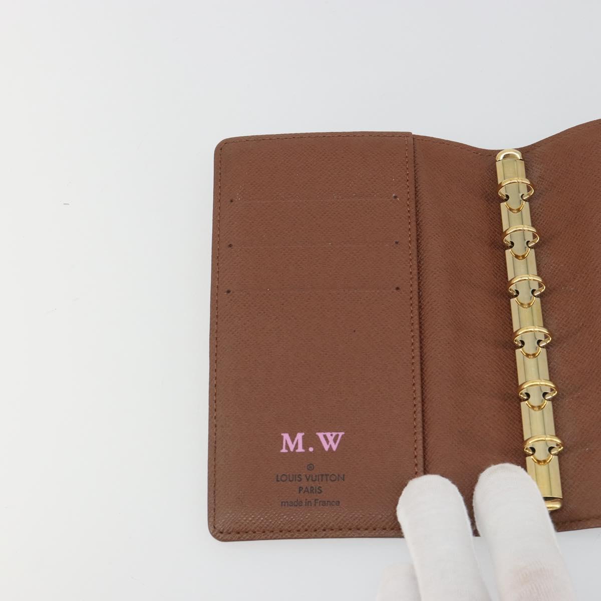 LOUIS VUITTON Monogram Agenda PM Day Planner Cover R20005 LV Auth BA14036
