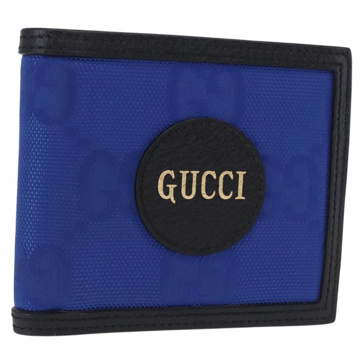 GUCCI GG Canvas Off The Grid Bifold Wallet Blue 625574 Auth BA14039M