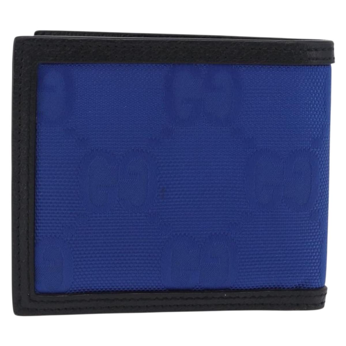 GUCCI GG Canvas Off The Grid Bifold Wallet Blue 625574 Auth BA14039M