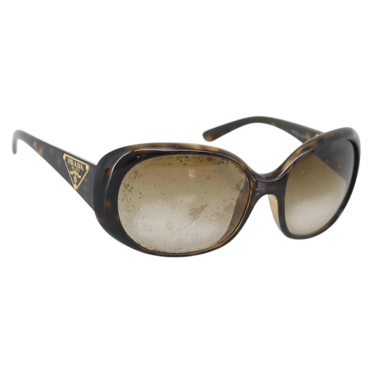 PRADA Sunglasses Plastic Brown Gold Auth BA14042