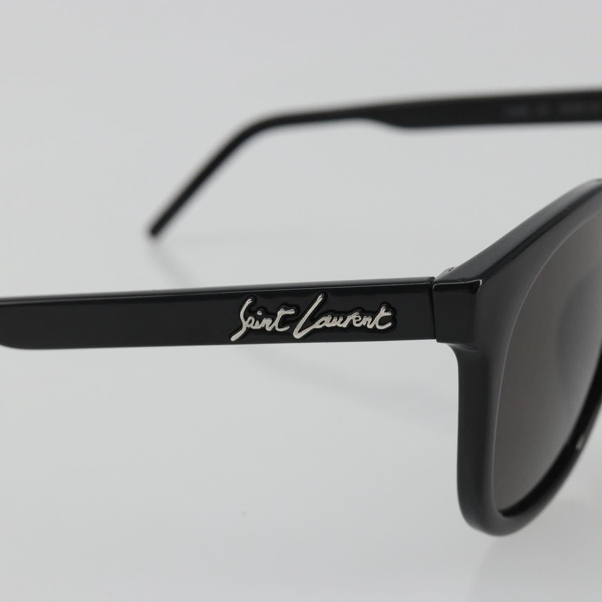SAINT LAURENT Sunglasses plastic Black Silver Auth BA14043