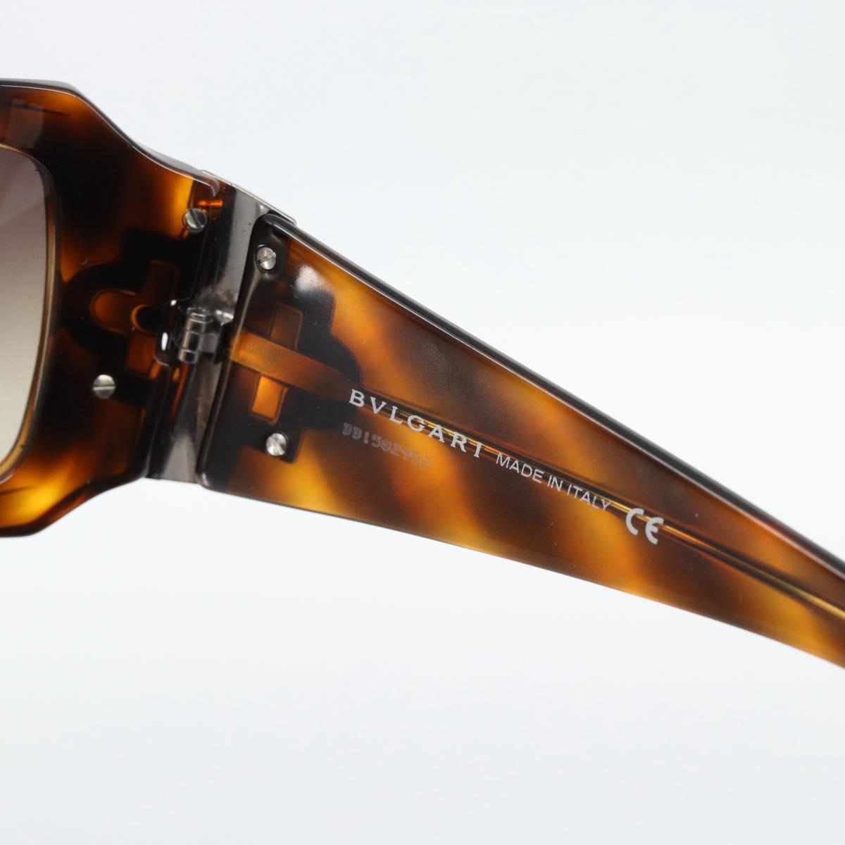 BVLGARI Sunglasses Plastic Brown Gold Auth BA14044