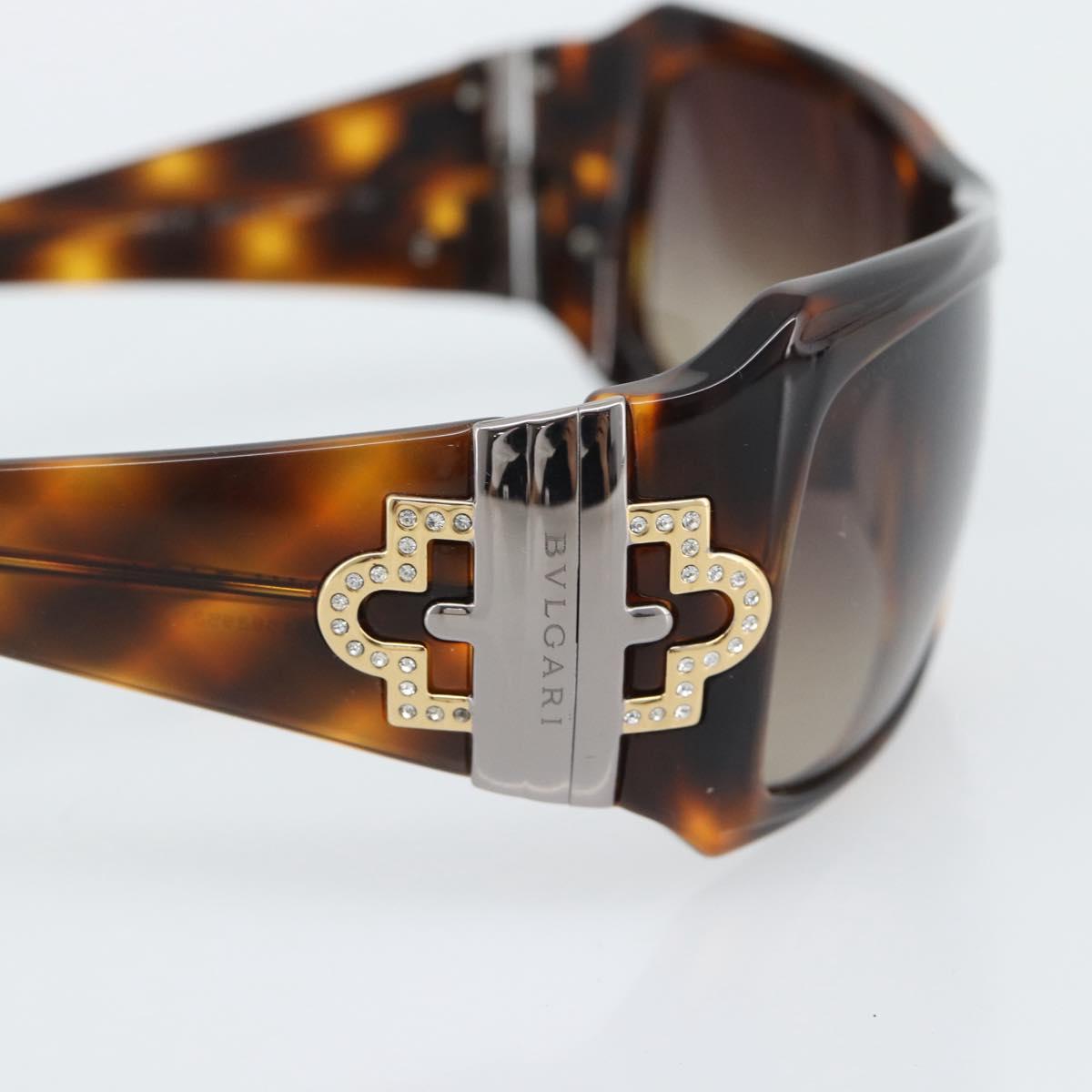 BVLGARI Sunglasses Plastic Brown Gold Auth BA14044