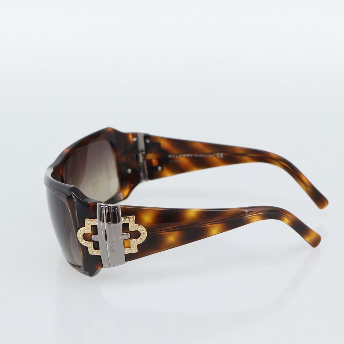 BVLGARI Sunglasses Plastic Brown Gold Auth BA14044