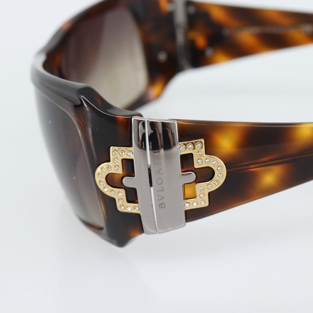 BVLGARI Sunglasses Plastic Brown Gold Auth BA14044