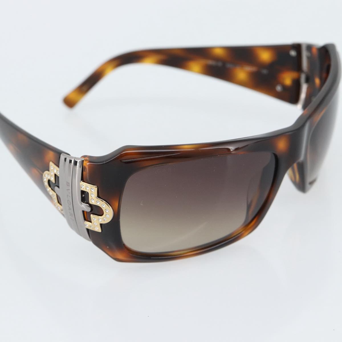 BVLGARI Sunglasses Plastic Brown Gold Auth BA14044
